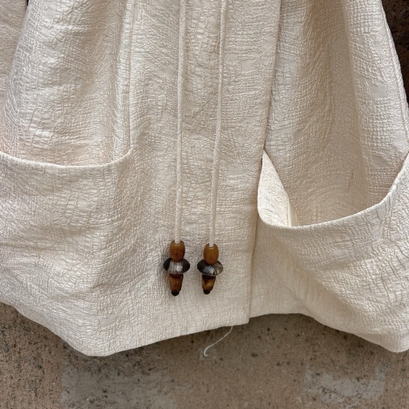 ALEXIS $585 Ivory Brocade Marsci Jacket Dress NWT Resort Summer Zip Up Sz L - Picture 6 of 11